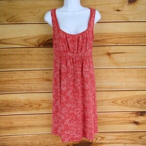 Bump In The Night Maternity‎ Midi Dress Womens M Red Floral Square Neck Stretch